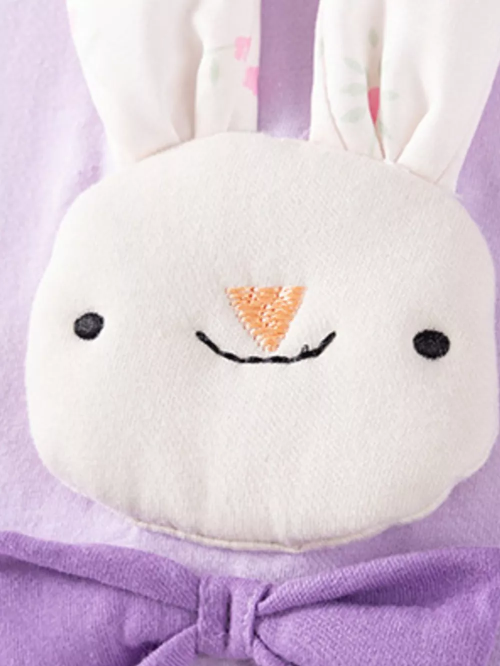 Children's Cute Bunny Applique Ruffle Trim Set, image 2