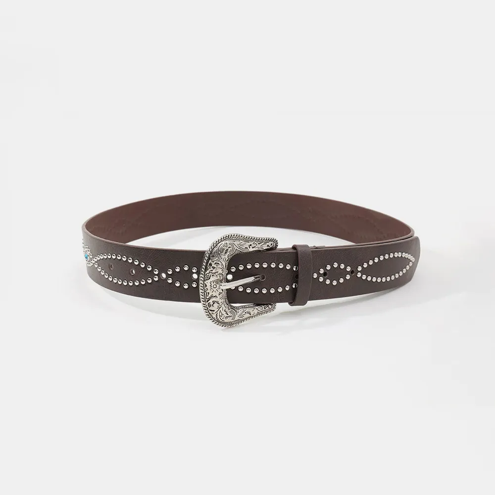 PU Leather Rhinestone Belt, image 11