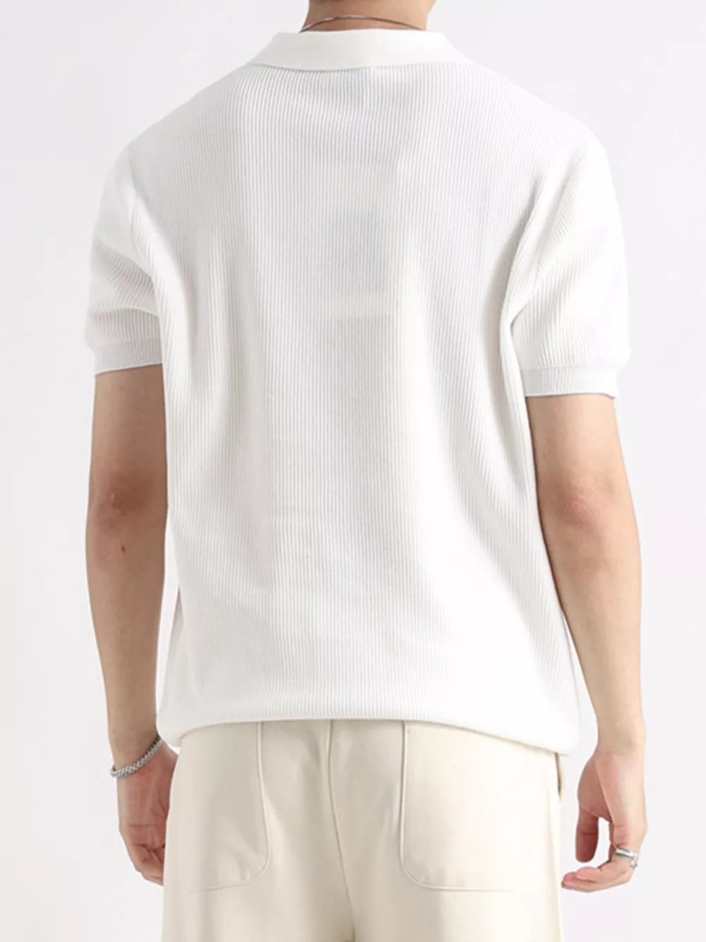 Men's Plus Size Button Detail Short Sleeve Polo, image 8