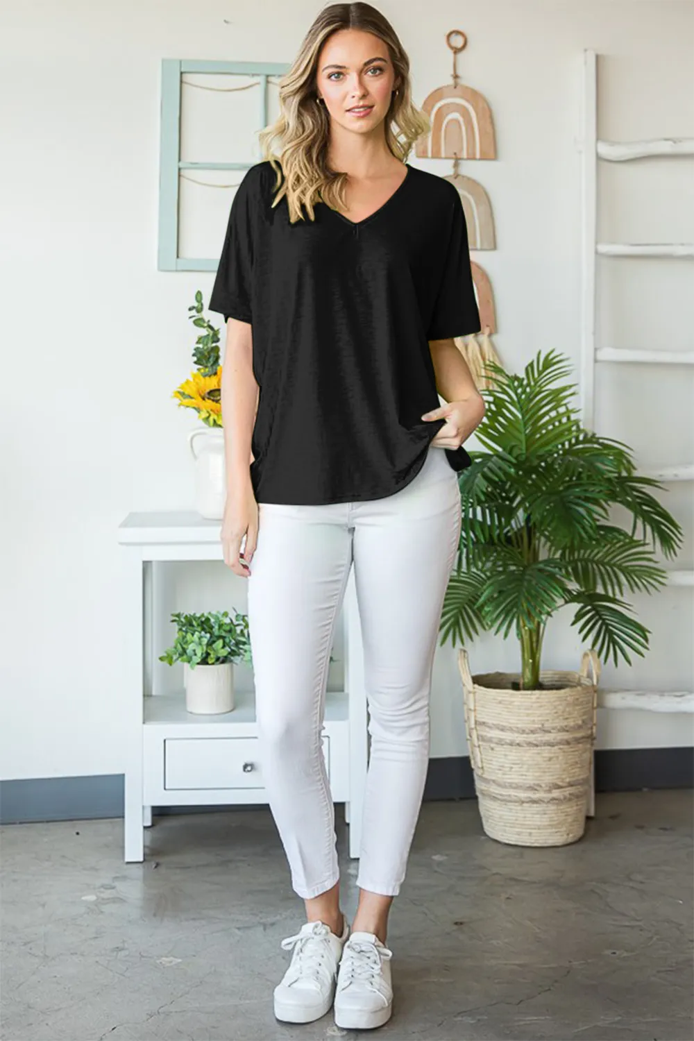 Full Size V-Neck Short Sleeve T-Shirt, image 5