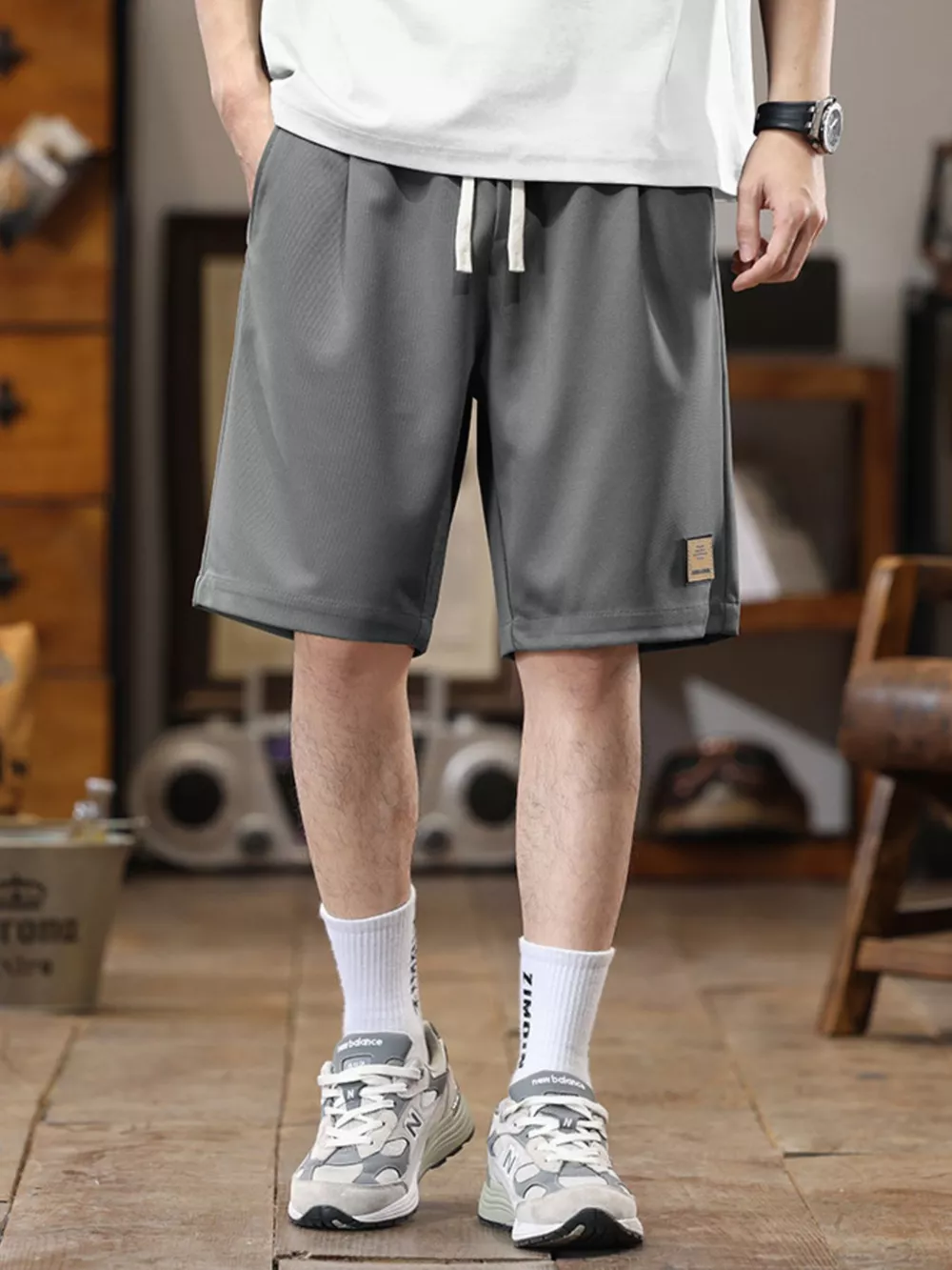 Men's Plus Size Casual Loose-Fit Drawstring Shorts, image 5