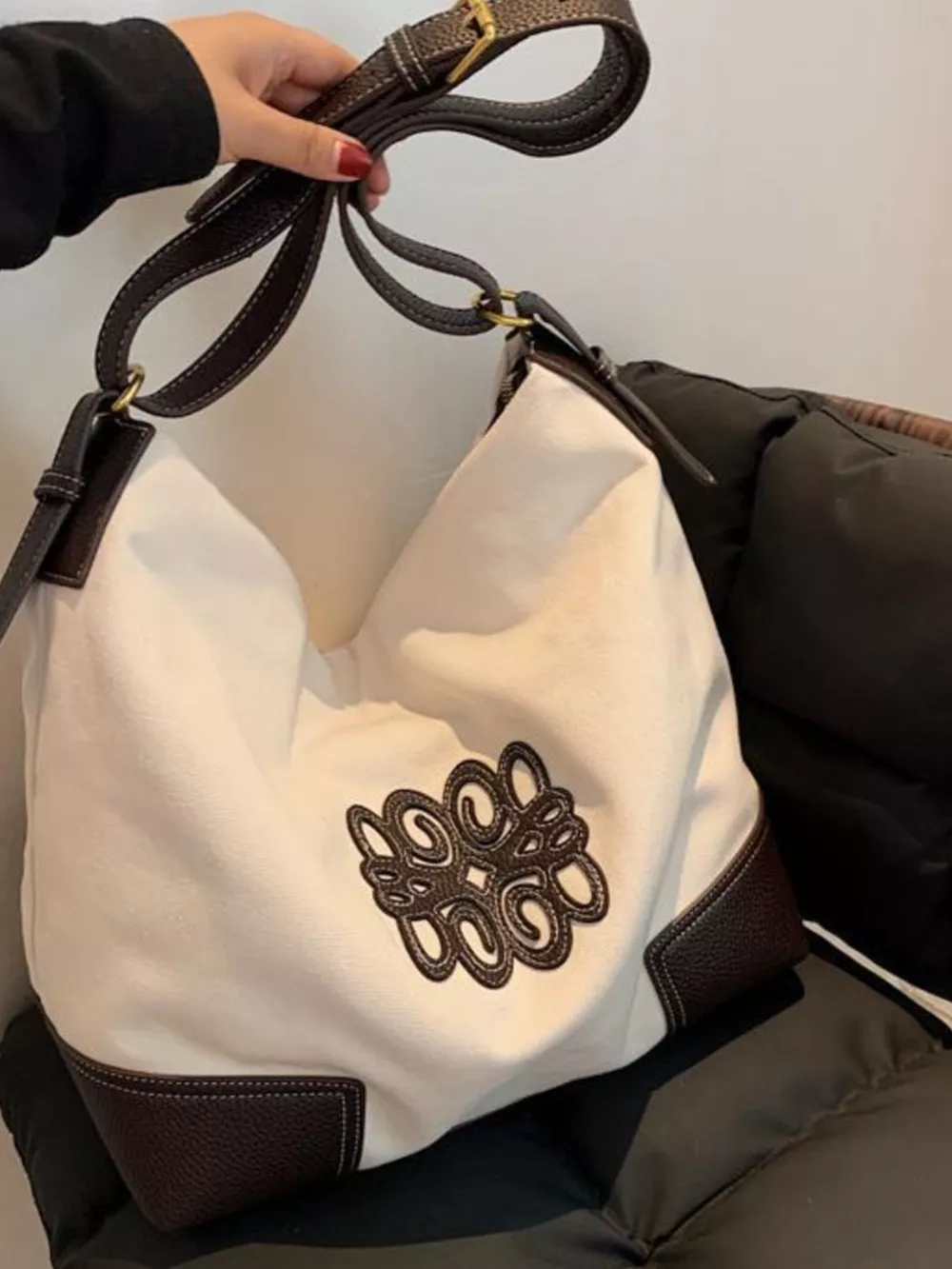 Embroidered Canvas Tote Bag, image 6