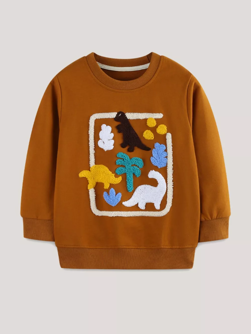 Children's Dinosaur Applique Crew Neck Sweatshirt, image 2