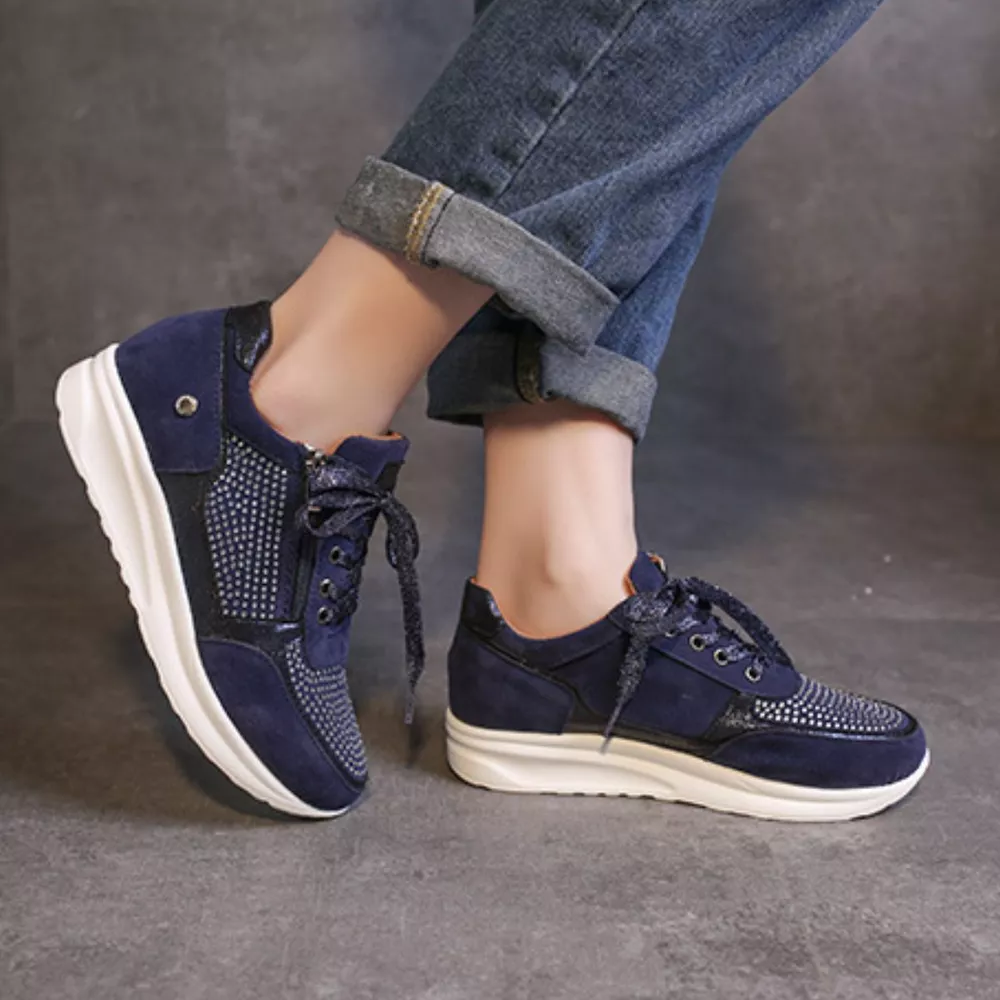 Lace Up Round Toe Sneakers, image 3