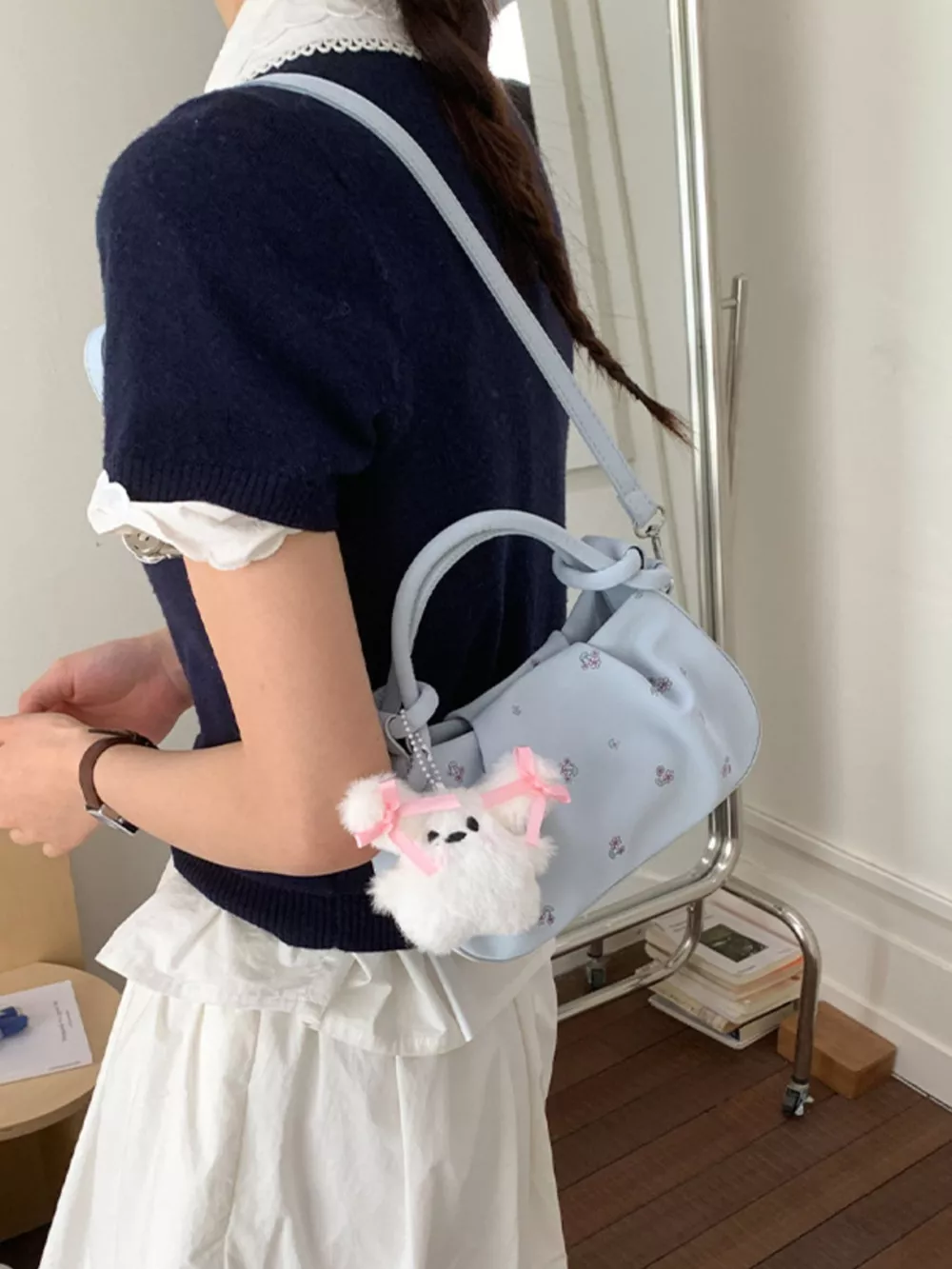 Floral Ruched Crossbody Bag, image 5