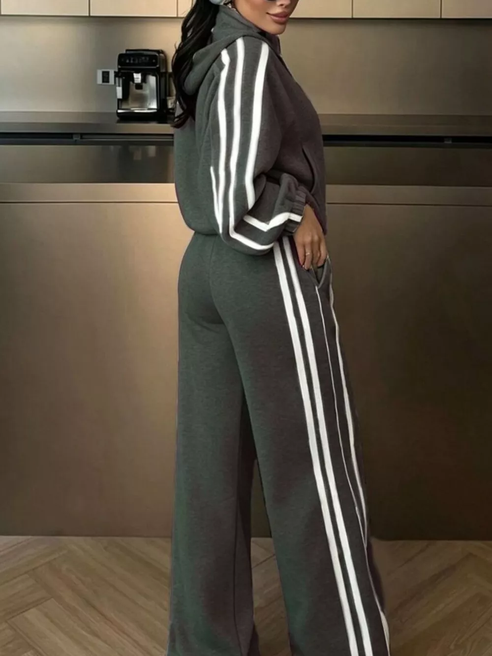 Side Stripes Zip Up Top and Pants Set, image 13