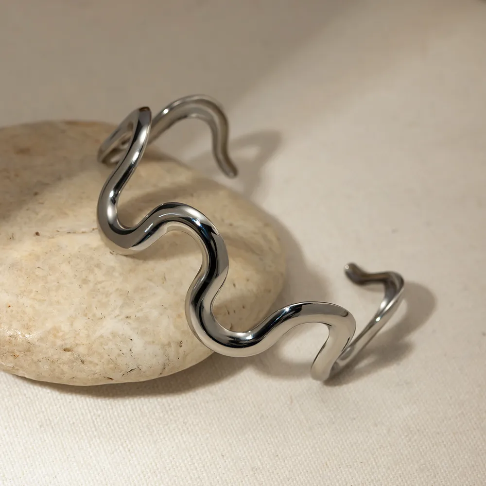 Stainless Steel Wave Shape Bracelet, image 4