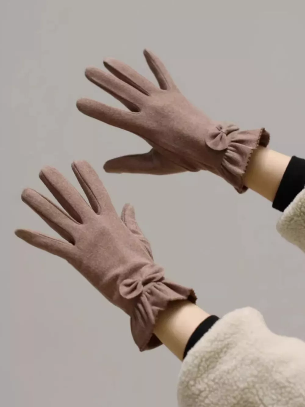 Ruffled Cuff Bow Gloves, image 5