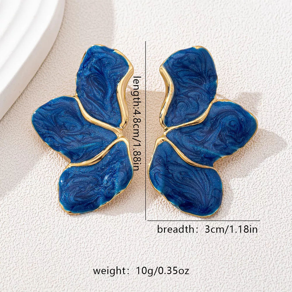 18K Gold-Plated Alloy Resin Drop Earrings, image 4