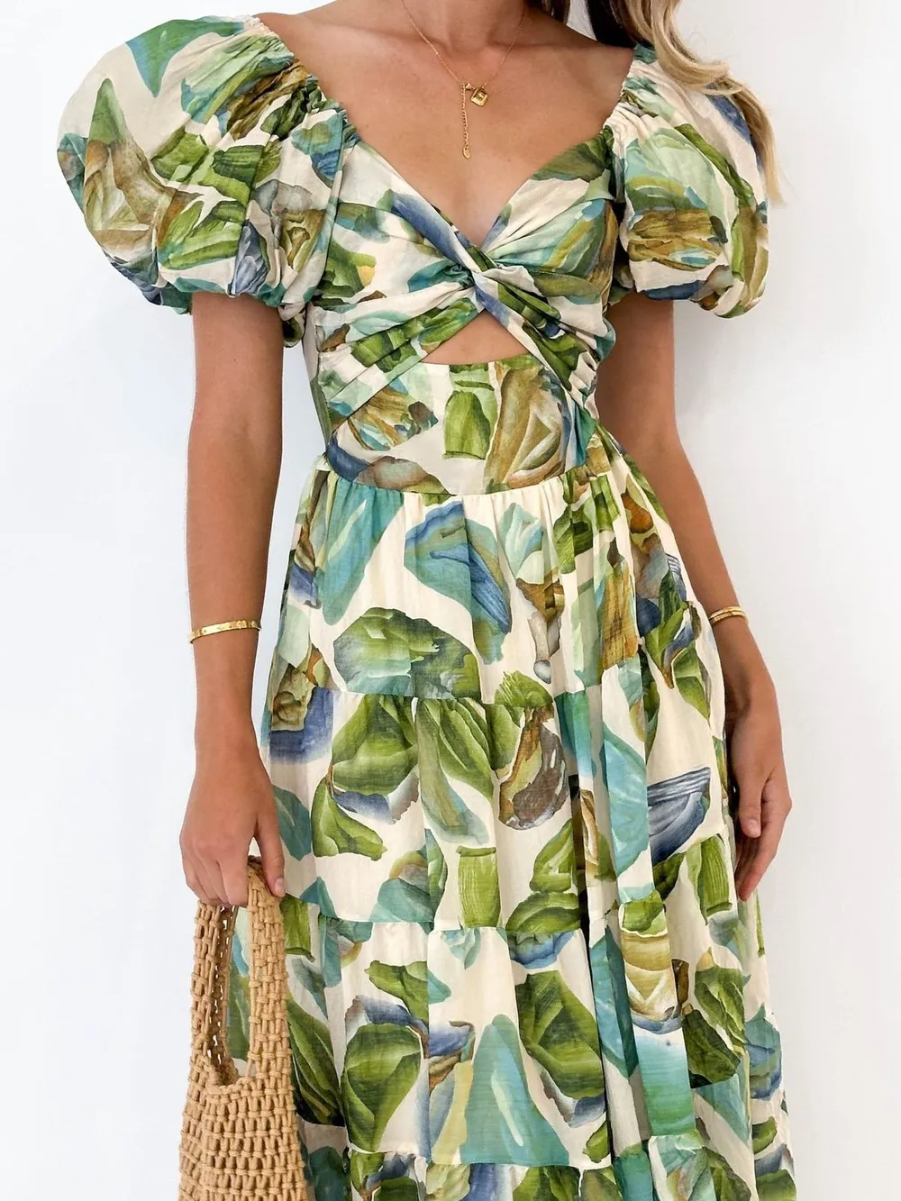 Off-Shoulder Floral Tiered Dress with Ruffle Details, image 17