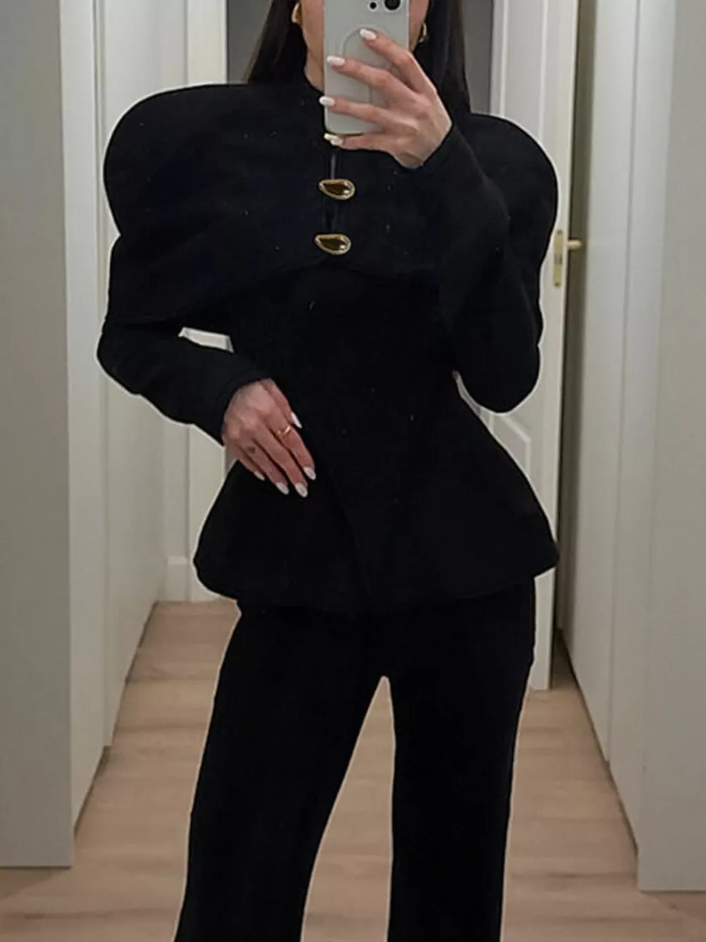 Cape-Style Button Up Outerwear, image 6