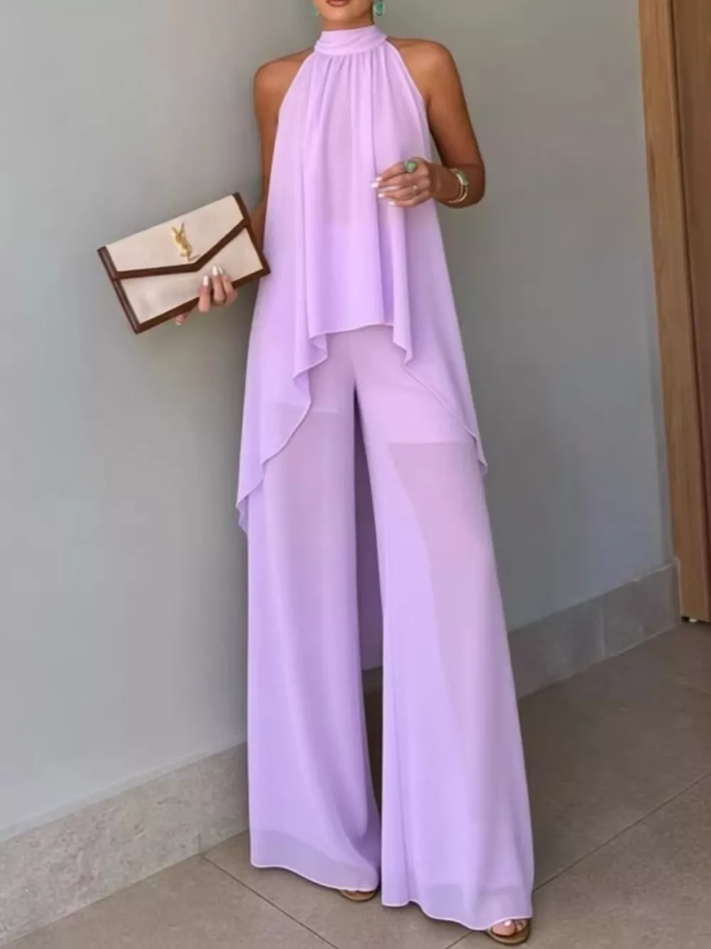 Full Size High-Low Sleeveless Top and Wide-Leg Pants Two-Piece Set Plus Size, image 15