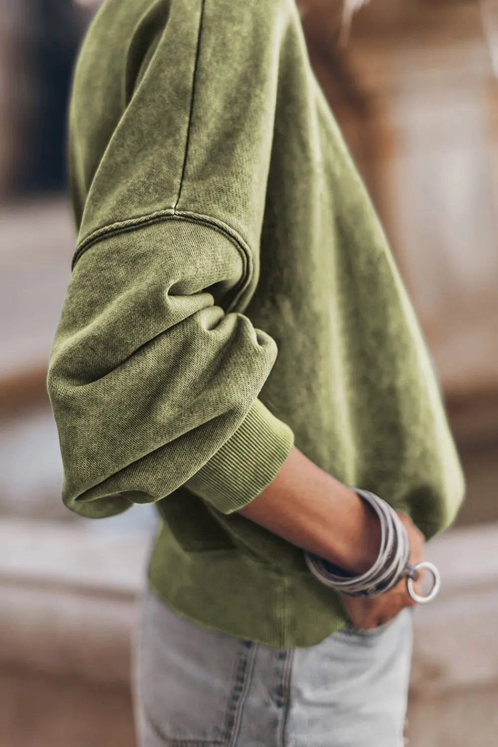 Mock Neck Dropped Shoulder Sweatshirt, image 14