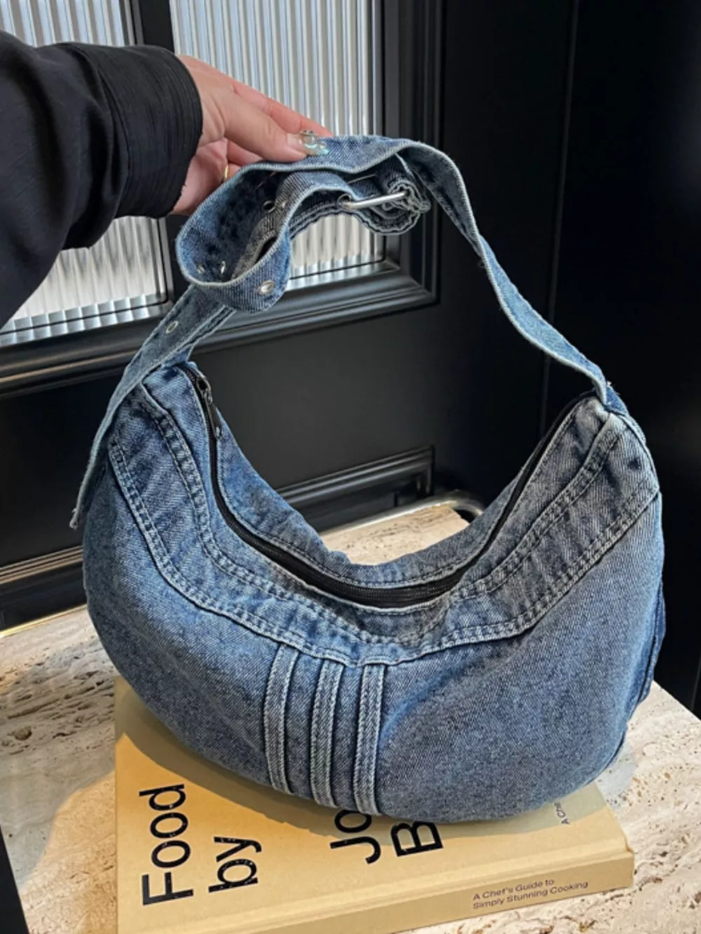 Denim Adjustable Strap Crossbody Bag, image 5