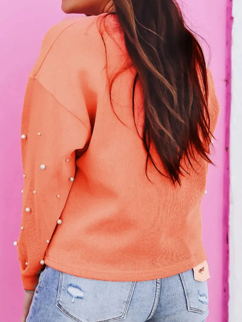 Pearl Detail Long Sleeve Sweatshirt, image 4
