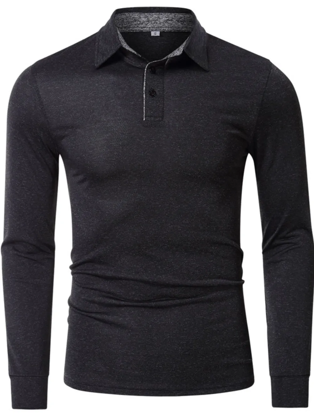 Men's Classic Long Sleeve Slim Fit Polo Shirt