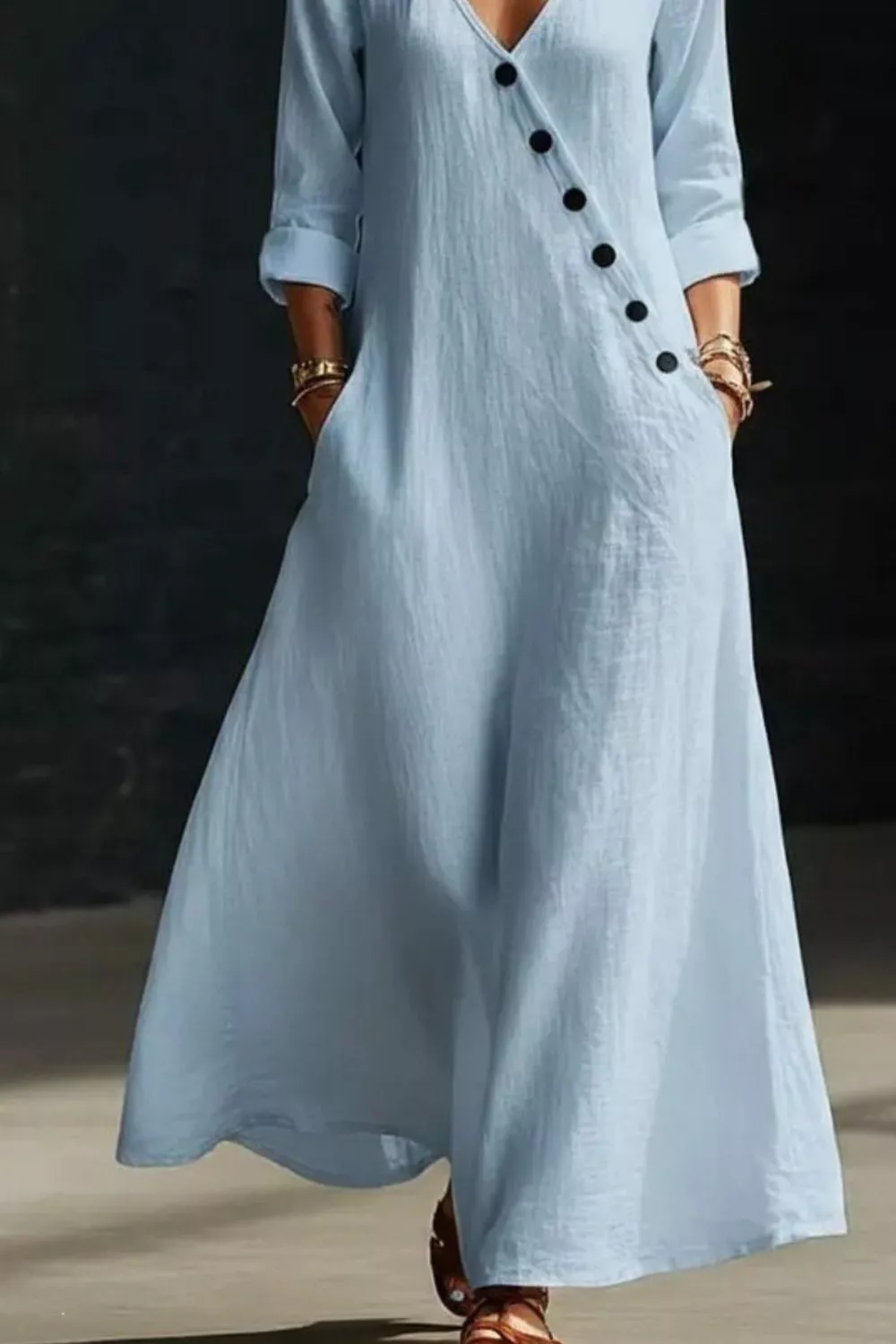 Surplice Long Sleeve Maxi Dress, image 6