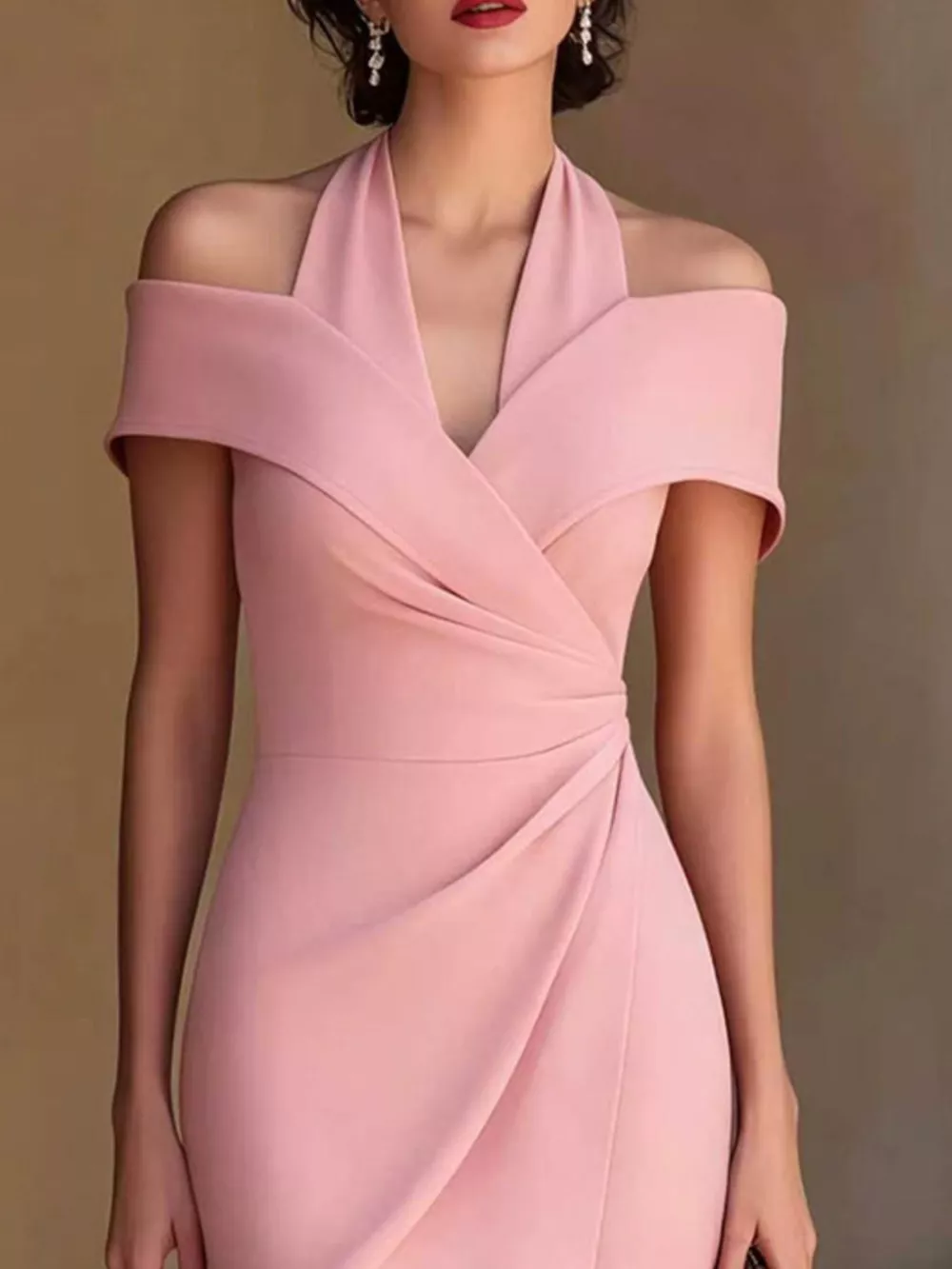 Cold Shoulder Halter Neck Midi Dress, image 10