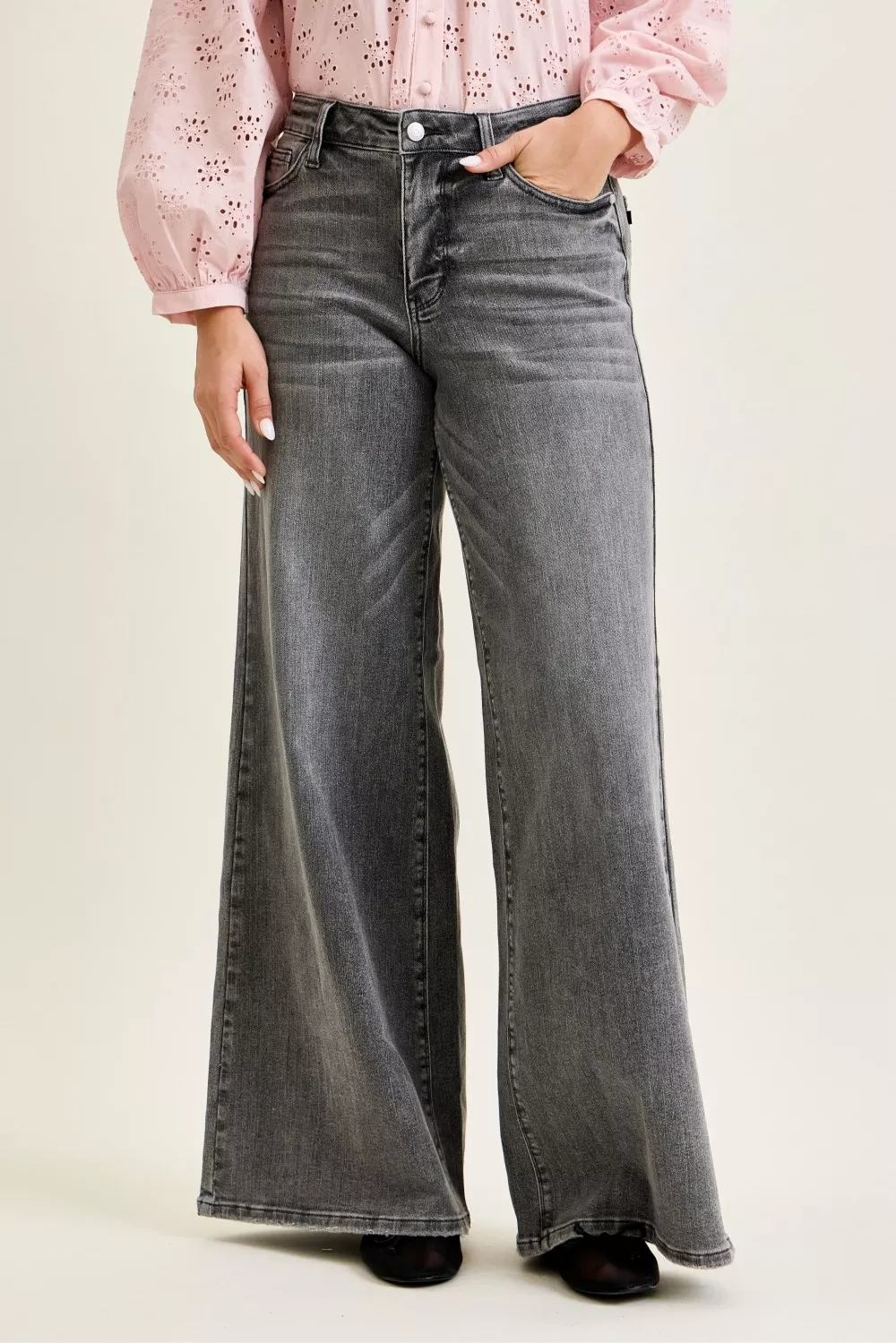Mid Rise Palazzo Split Back Yoke, image 2