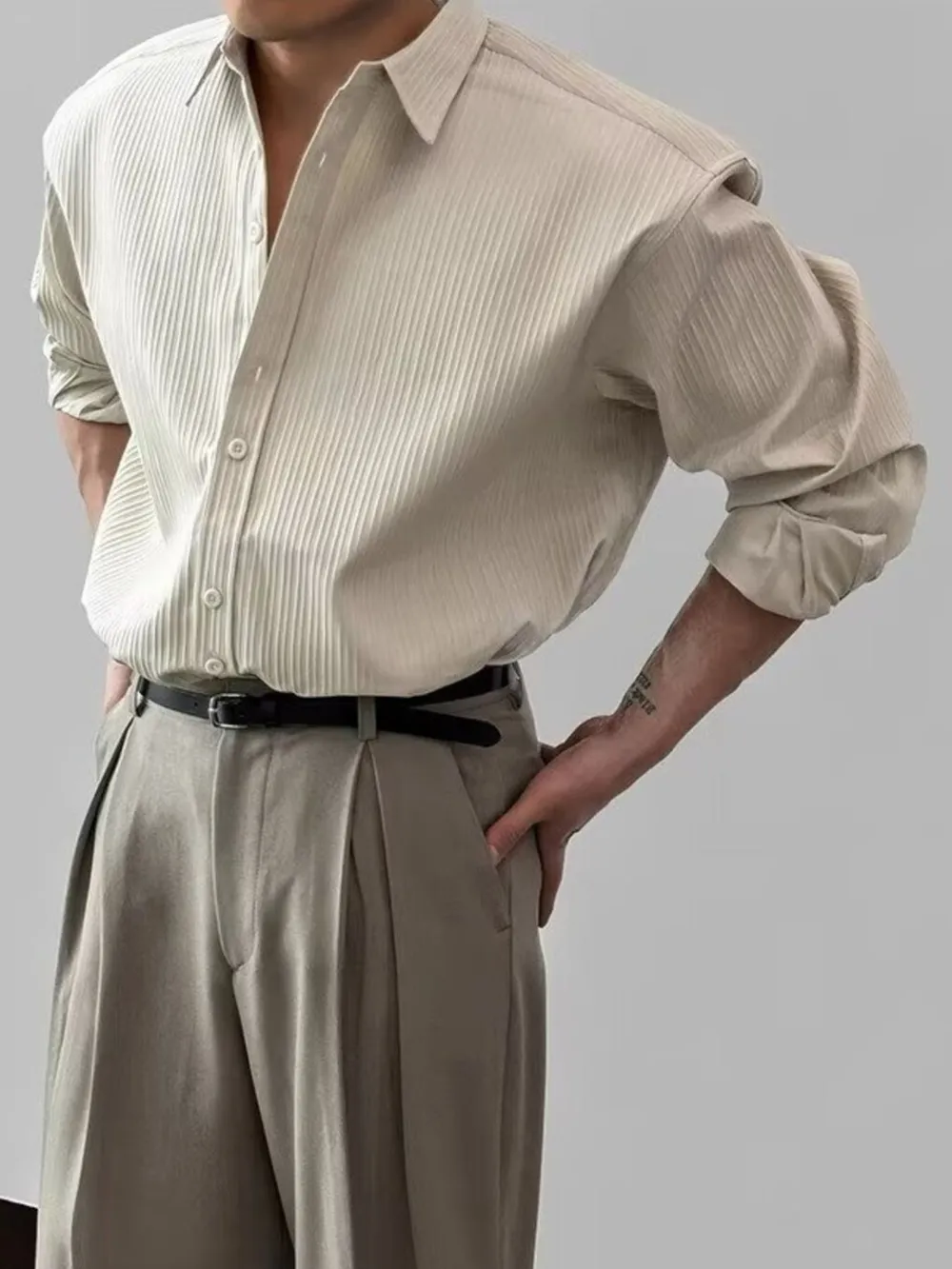 Men's Button Up Long Sleeve Shirt, image 4