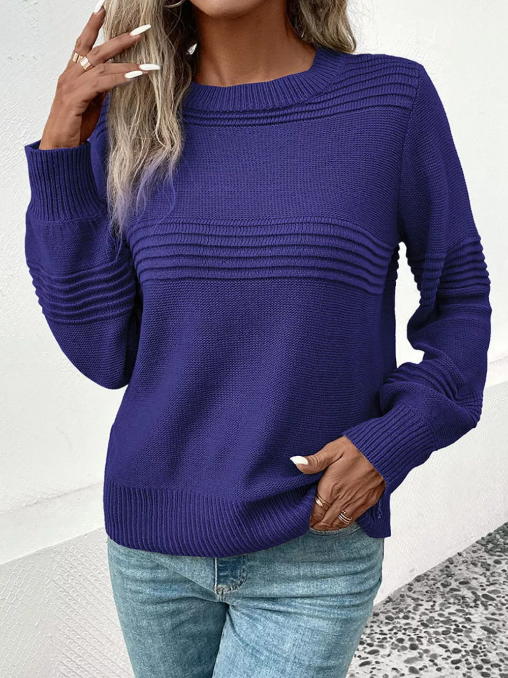 Round Neck Long Sleeve Sweater, image 8