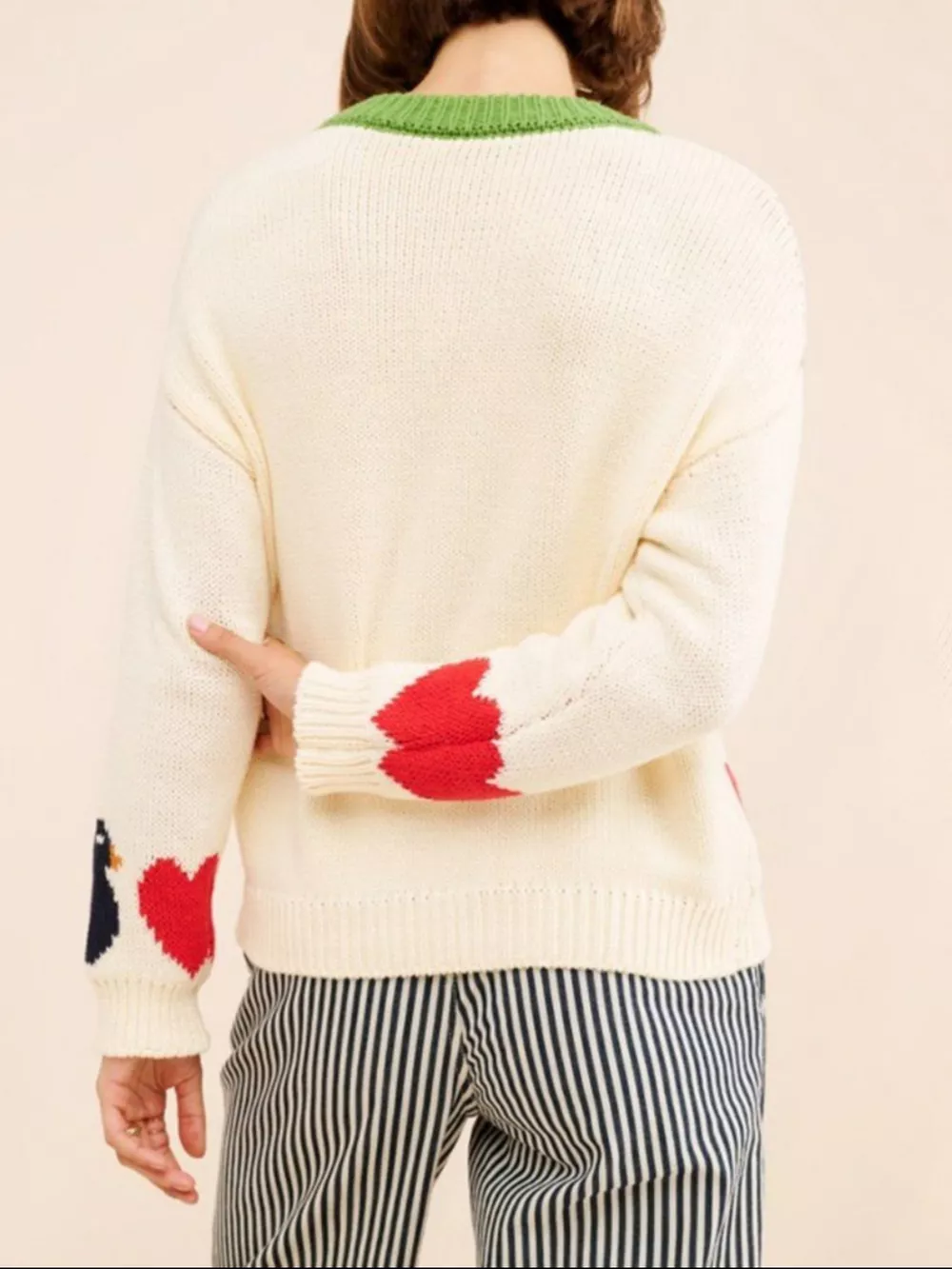 Swan Heart Pattern Round Neck Sweater, image 7