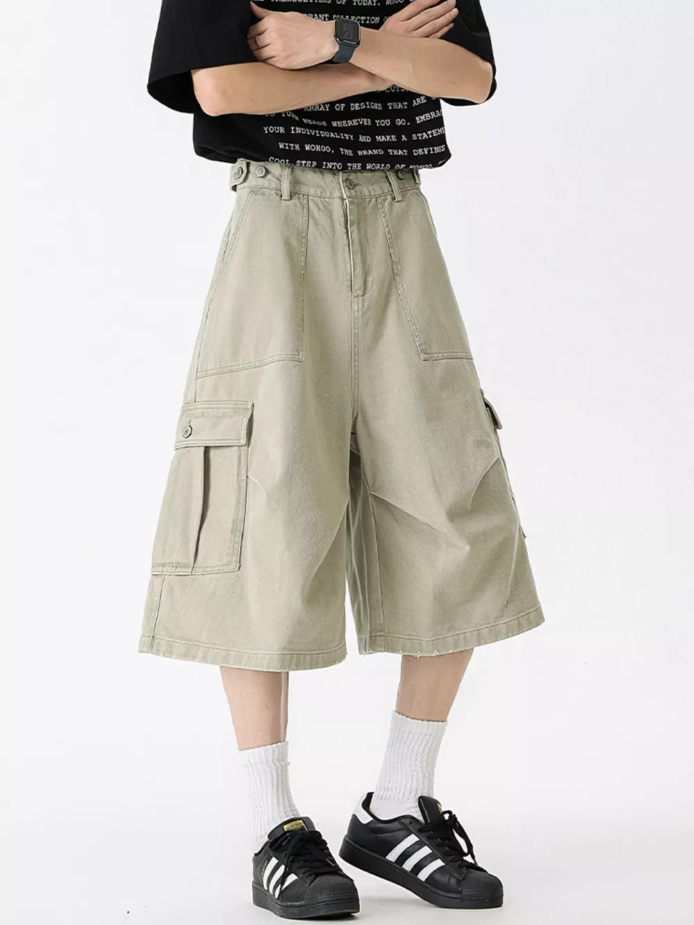 Men's Full Size Loose Fit Cargo Shorts Plus Size, image 8
