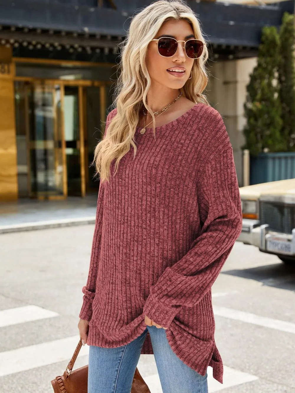 Round Neck Long Sleeve T-Shirt, image 7