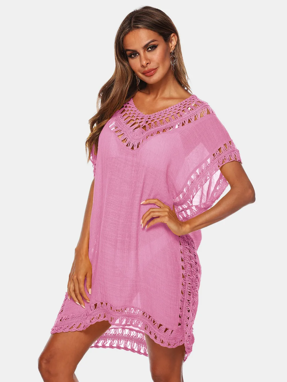 Cutout V-Neck Short Sleeve Cover-Up, image 2