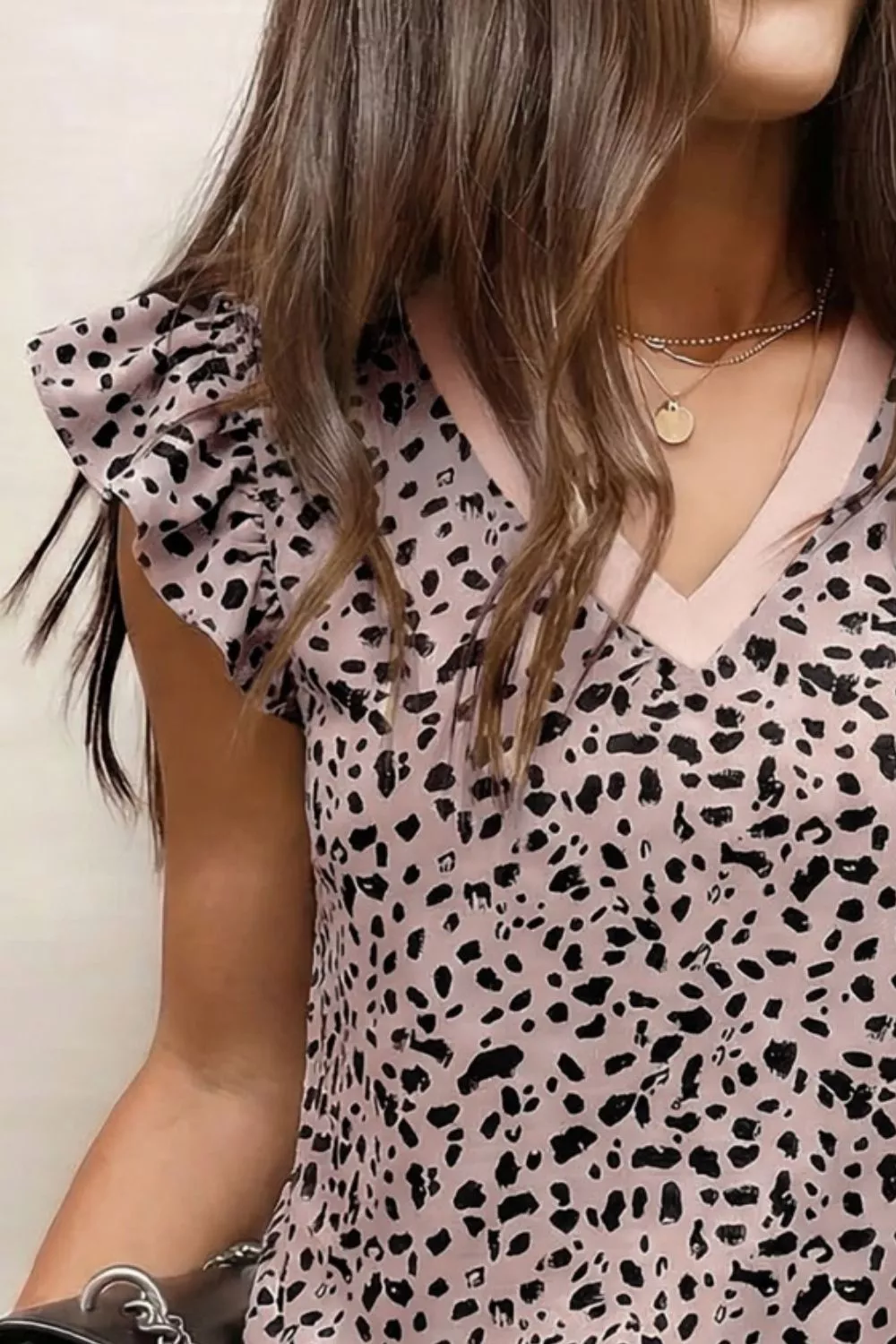 Ruffled Sleeve Leopard Print Blouse, image 3