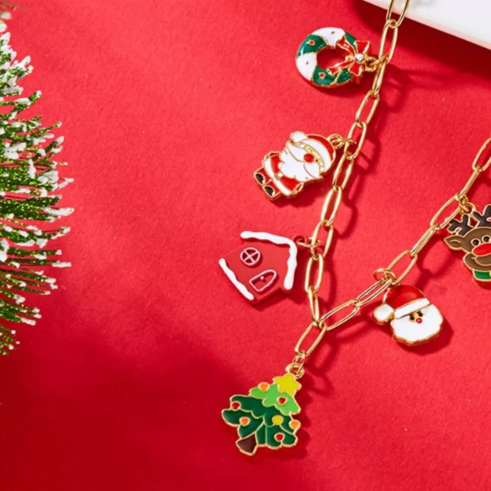 18K Gold-Plated Christmas Charm Necklace, image 5