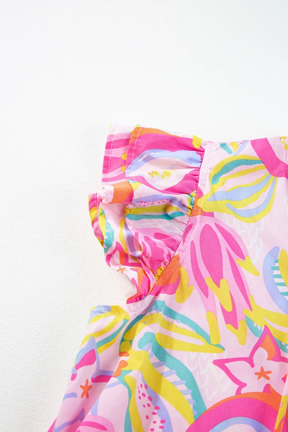 Ruffled Printed Cap Sleeve Mini Dress, image 4