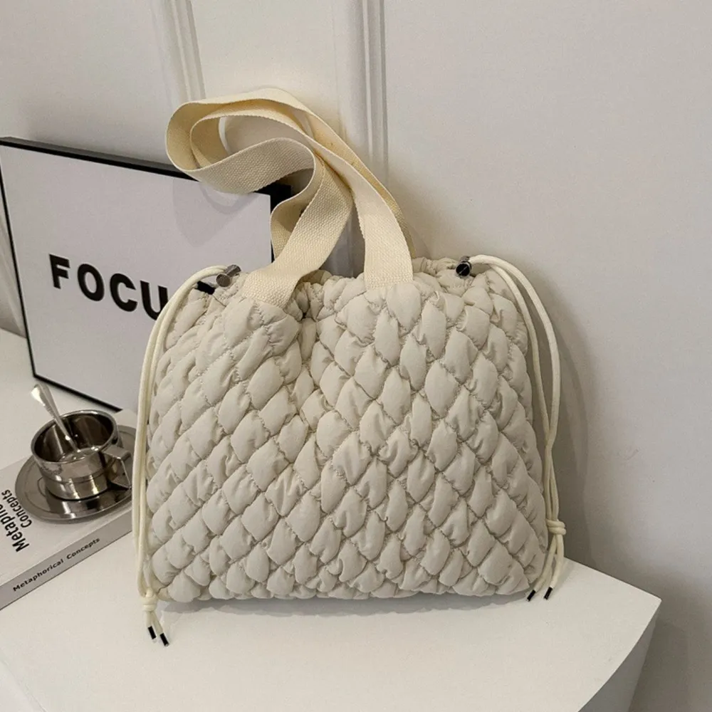 Drawstring Bubble Texture Tote Bag, image 13