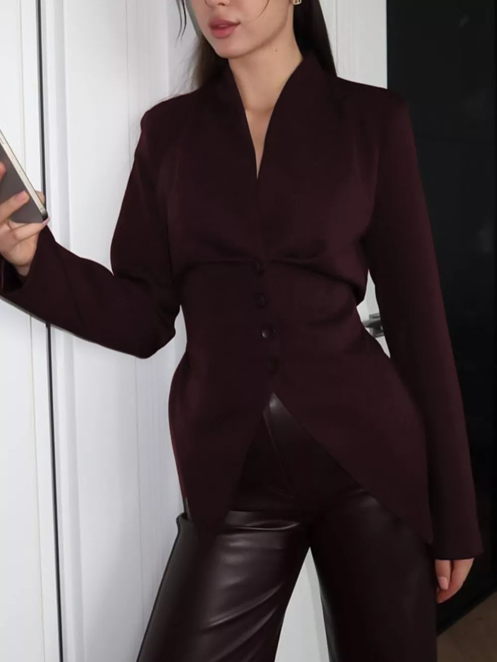 Slim-Fit Asymmetric Hem Blazer, image 11