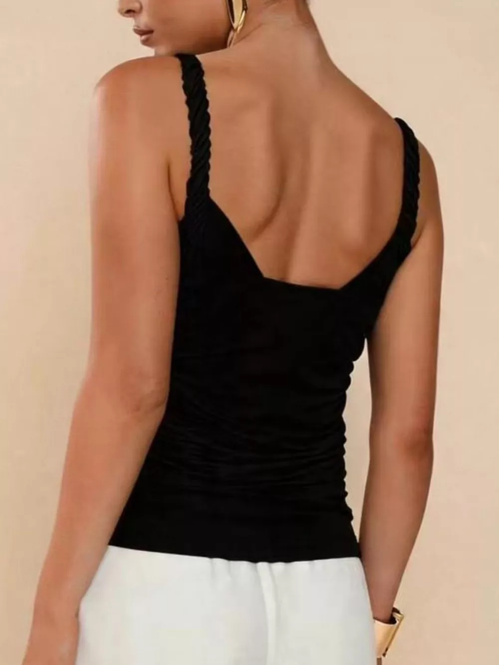 Gold-Tone Ring Twisted Strap Cami, image 5