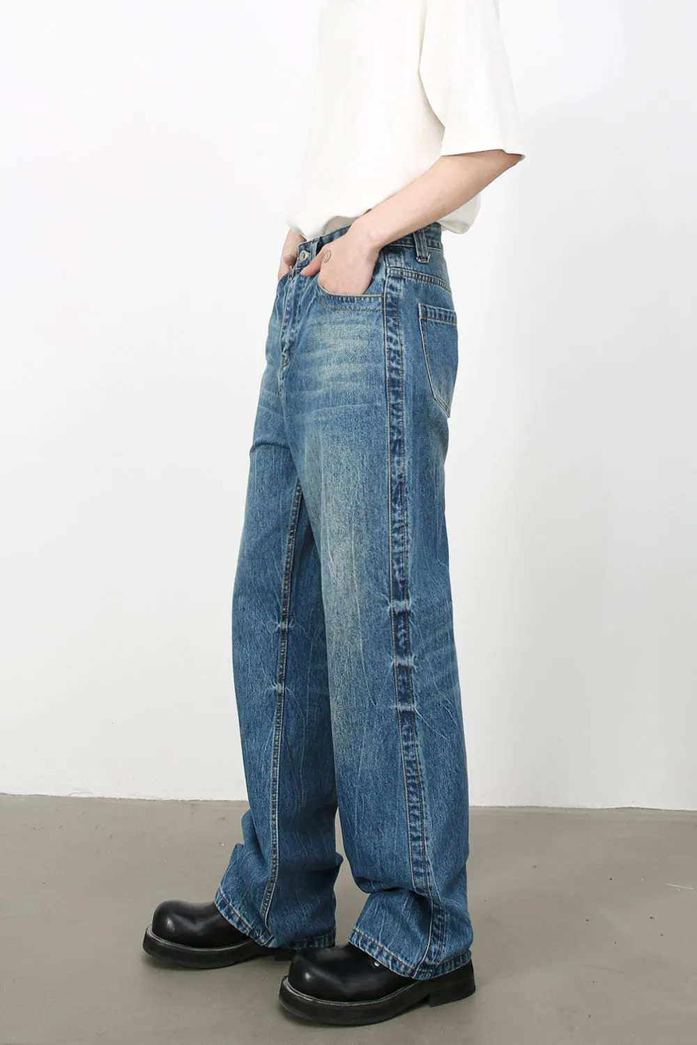 Men's Mid Rise Loose Fit Jeans, image 3