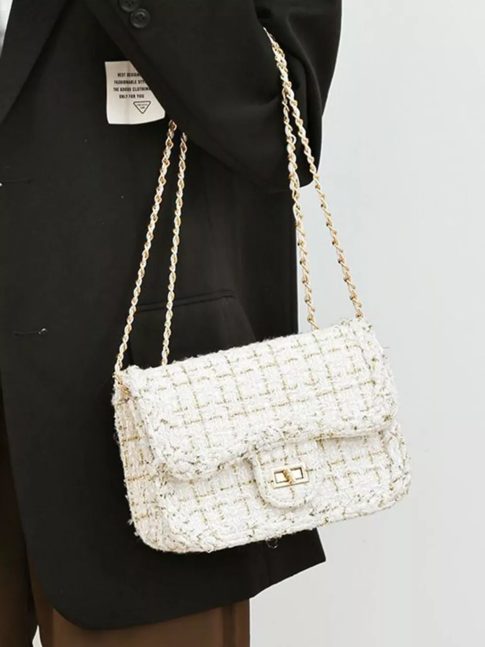 Tweed Chain Shoulder Bag, image 6