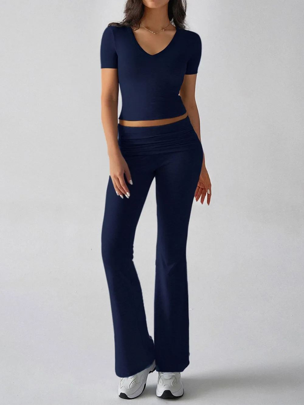 V-Neck Top and Bootcut Leggings Set, image 15