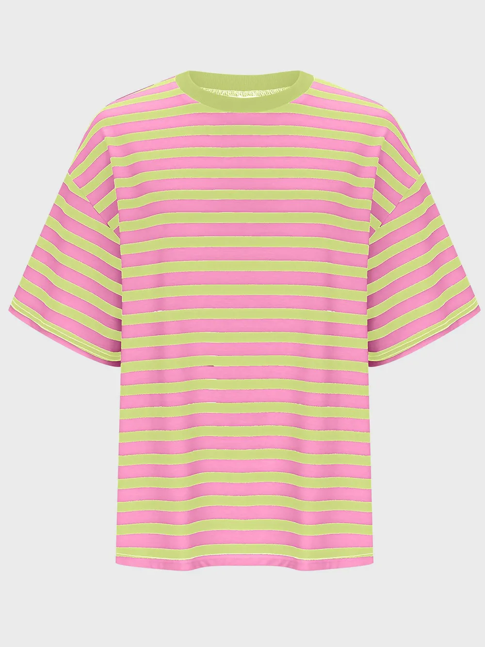 Striped Round Neck Half Sleeve T-Shirt, image 3