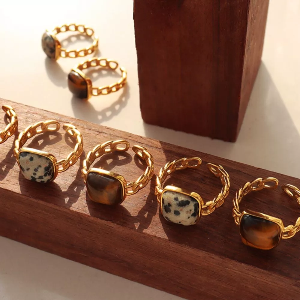 Tiger's Eye 18K Gold-Plated Ring, image 7