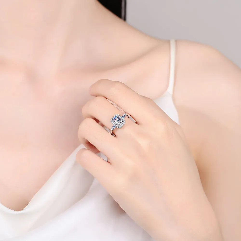 1 Carat Moissanite 925 Sterling Silver Ring, image 3