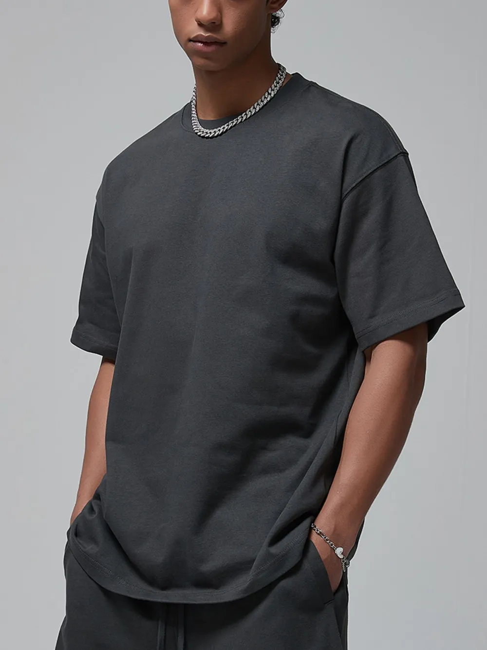 Men's Oversized Crew Neck T-Shirt, image 2
