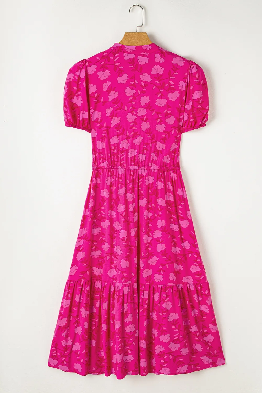 Drawstring Printed Short Sleeve Midi Dress, image 5