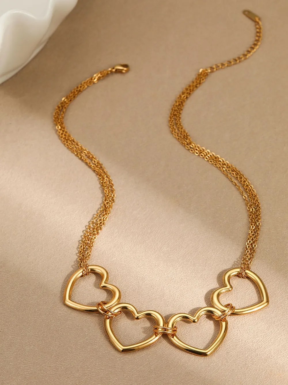 18K Gold-Plated Stainless Steel Heart Necklace, image 2