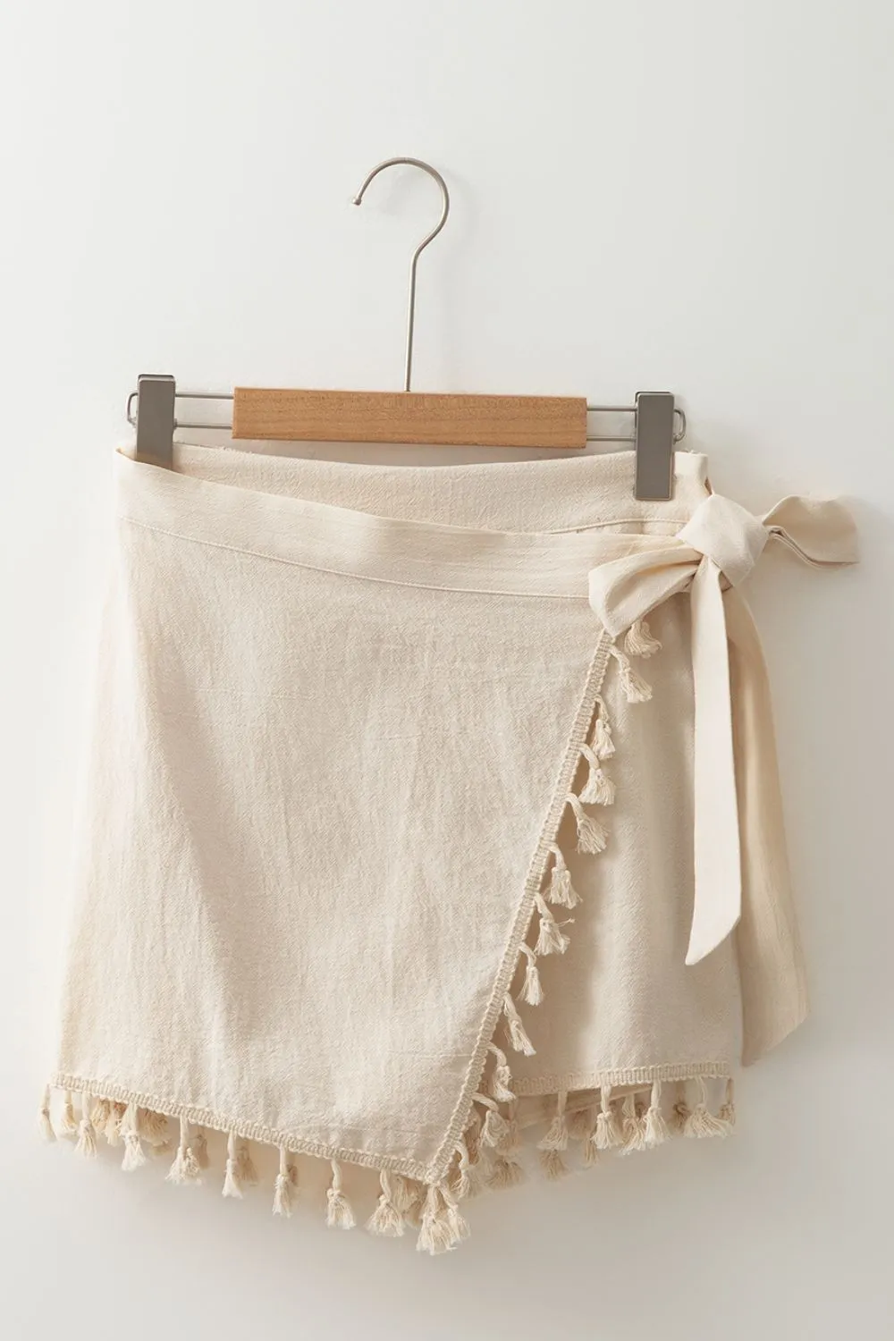 Tassel Trim Wrap Knot Side Mini Skort, image 5