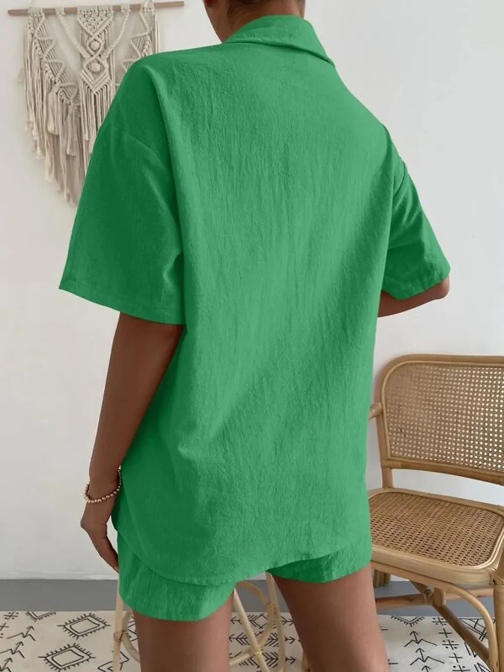 Button Up Short Sleeve Shirt and Shorts Set, image 15