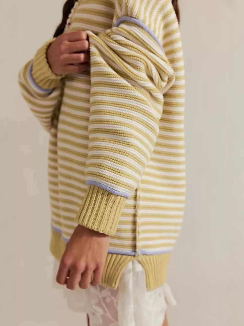 Striped Knit Round Neck Sweater, image 6