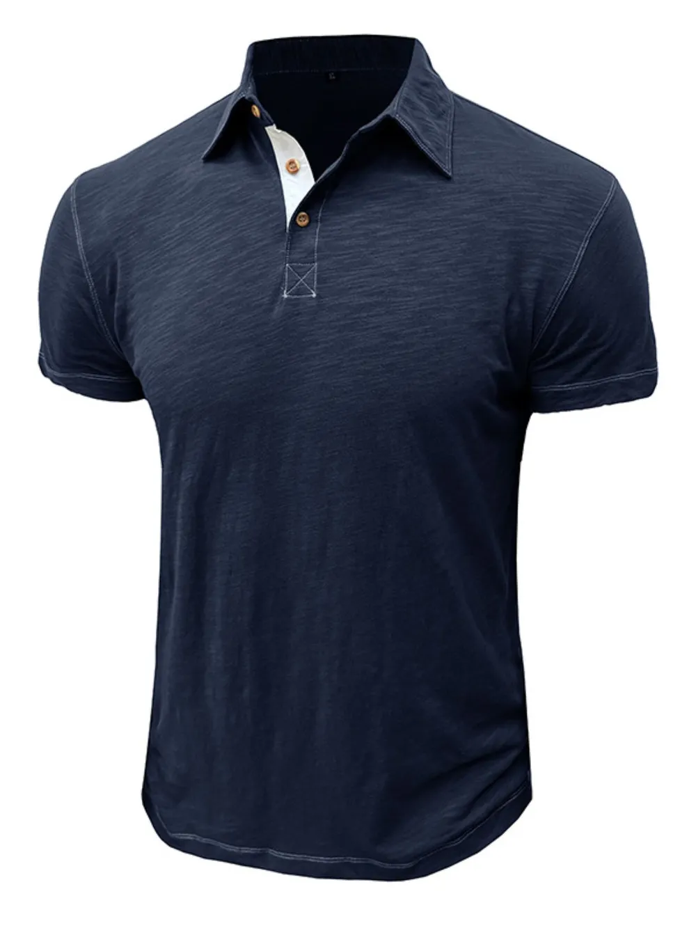 Men's Classic Heathered Polo Shirt with Contrast Buttons, image 4