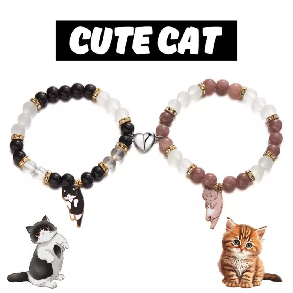 2 Piece Beaded Cat Charm Bracelet, image 9