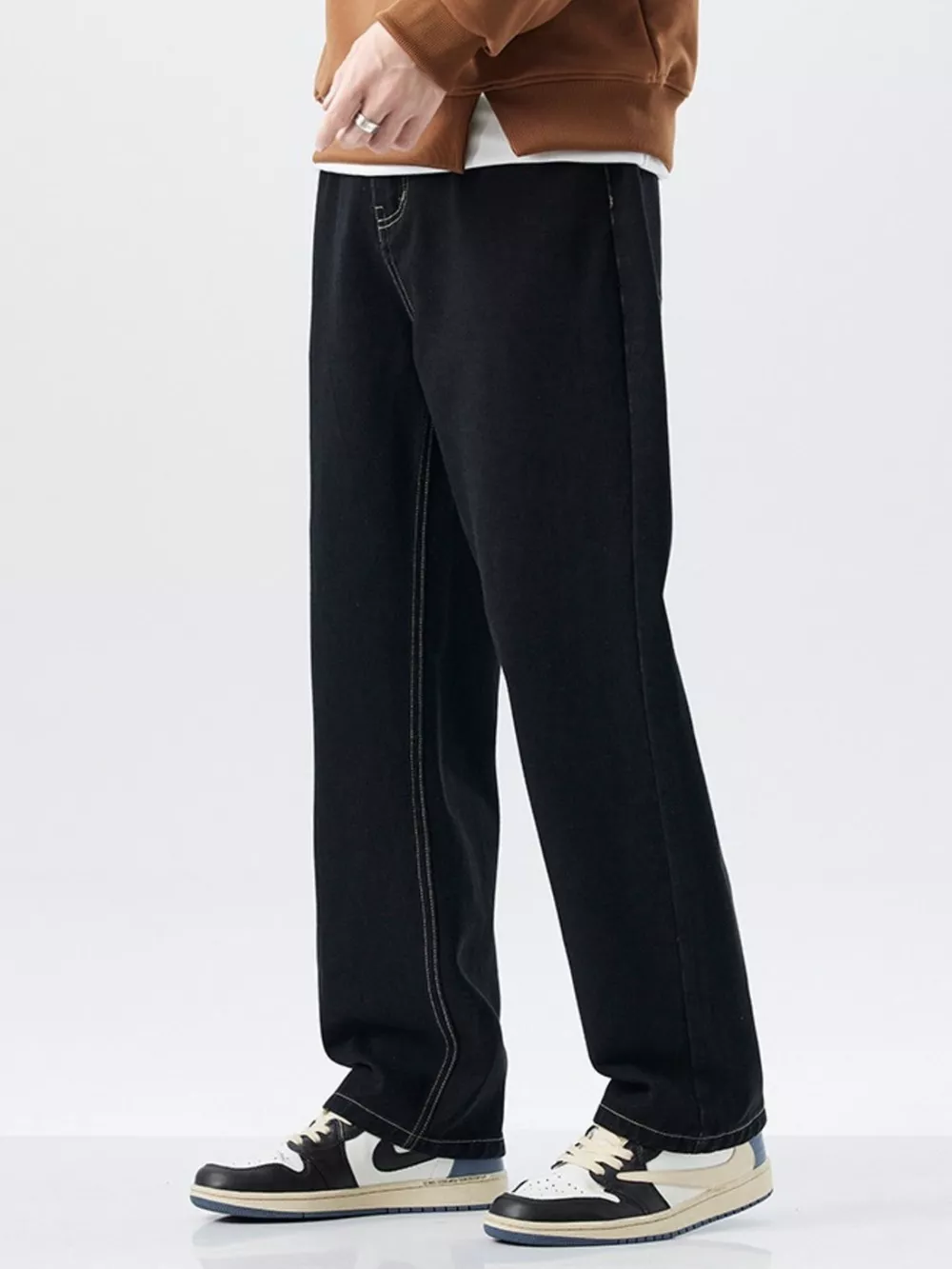 Men's Plus Size Wide Leg Jeans, image 4